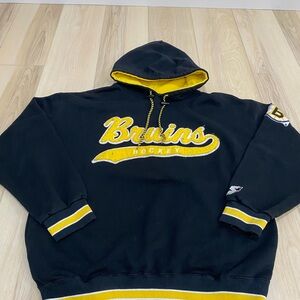 VTG Boston Bruins Hockey Starter NHL Embroidered Men's Hoodie Sweatshirt Sz XL